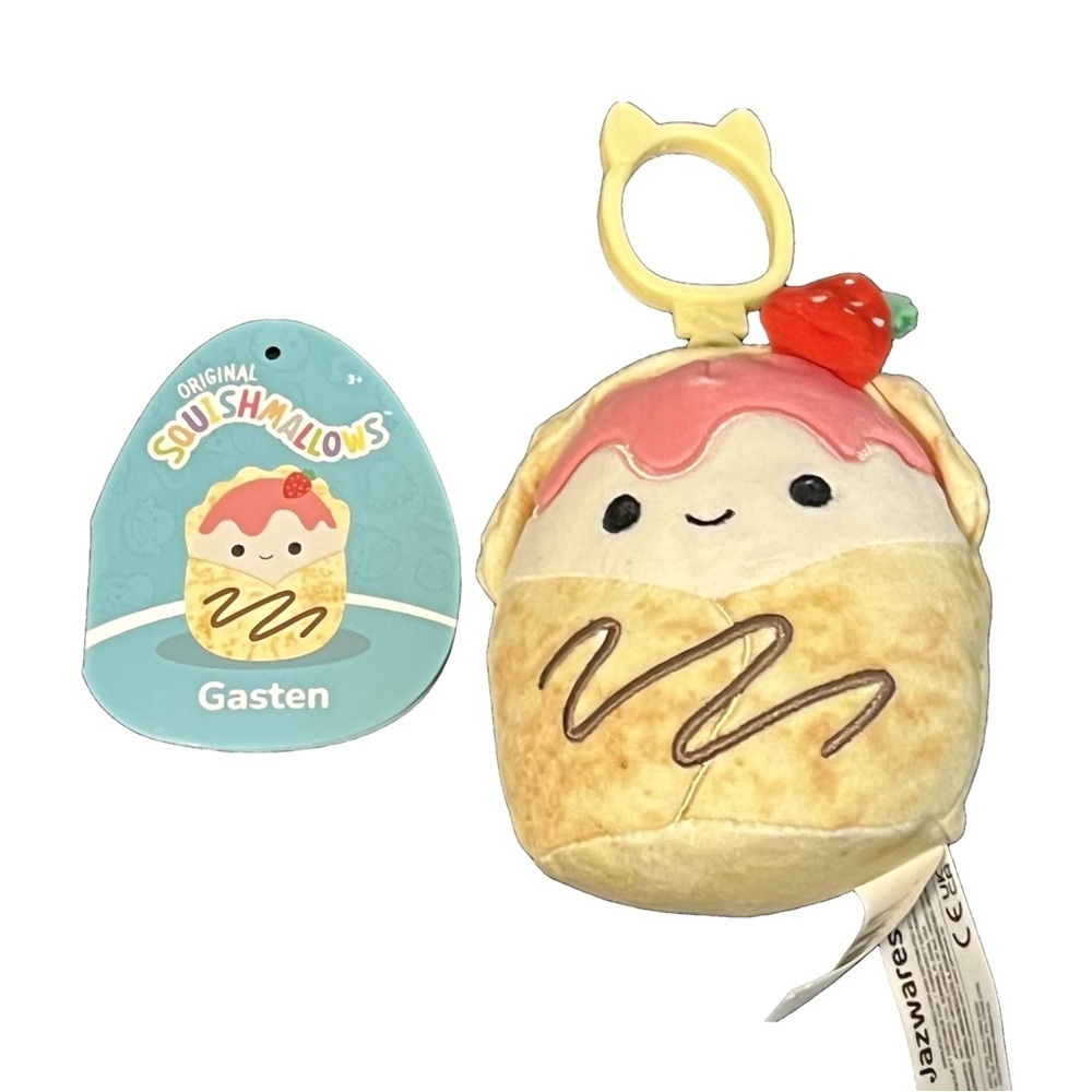 Squishmallows Keychain Gasten Strawberry Crepe Dessert